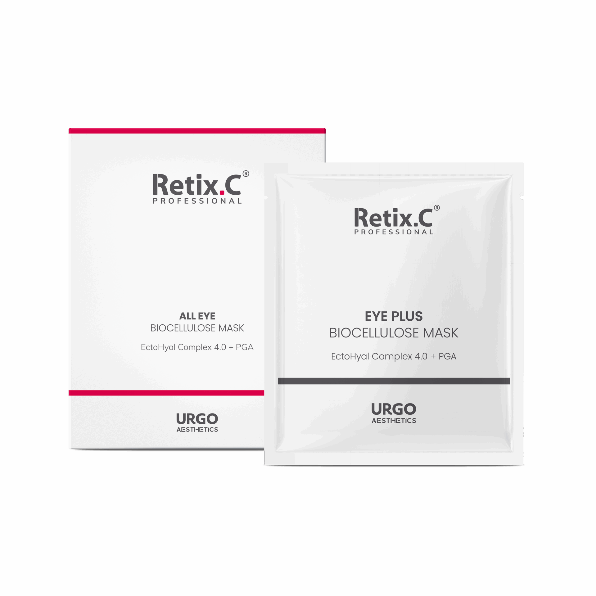 Retix.C ALL EYE Biocellulose Mask — opakowanie i saszetka maski biocelulozowej na okolice oczu