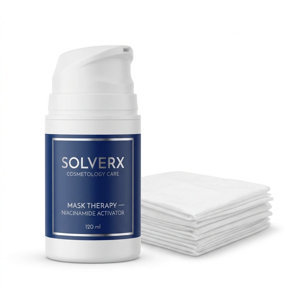 SOLVERX MASK THERAPY NIACYNAMIDE ACTIVATOR + 10 MASKs 120ml