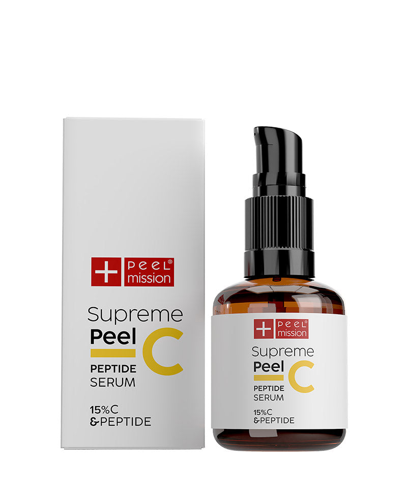 Peel Mission Supreme C Peel Peptide Serum HE 30 ml — opakowanie produktu (800x960px, oryginał z oficjalnej strony)