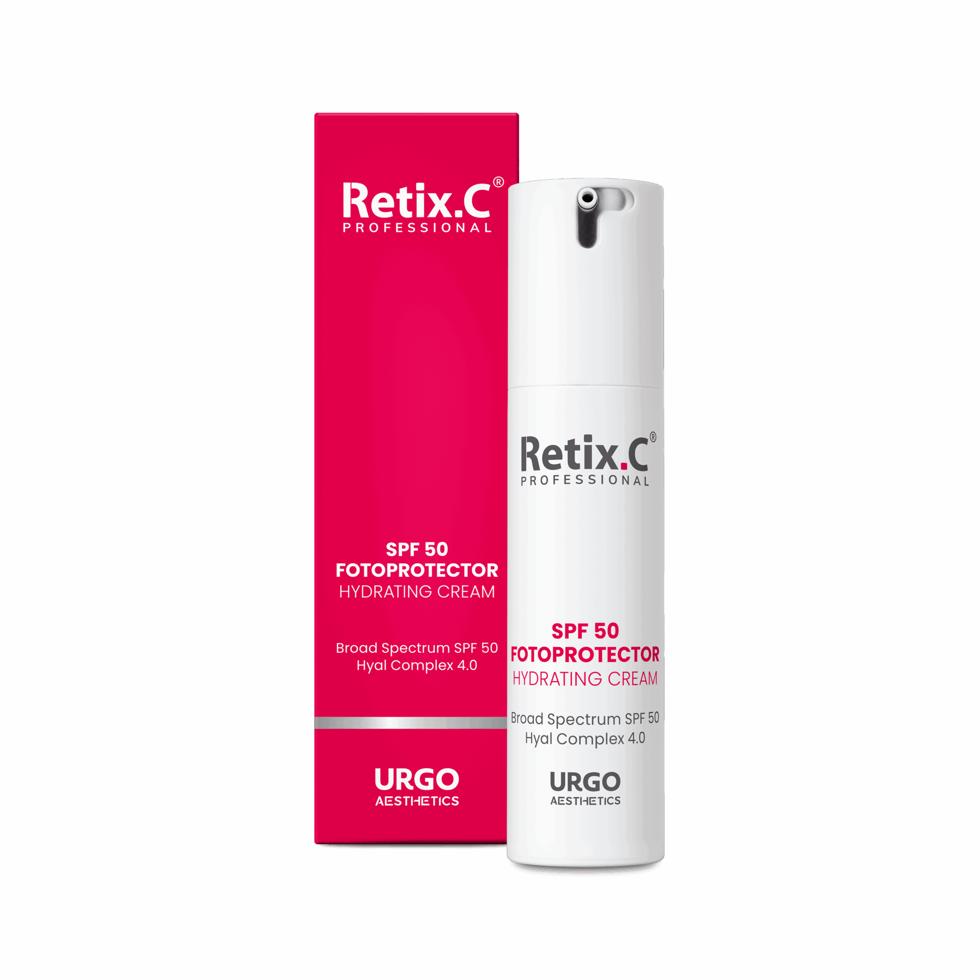 Retix.C Fotoprotector SPF 50 Hydrating Cream 50 ml — lekki krem nawilżający z ochroną przeciwsłoneczną, opakowanie produktu