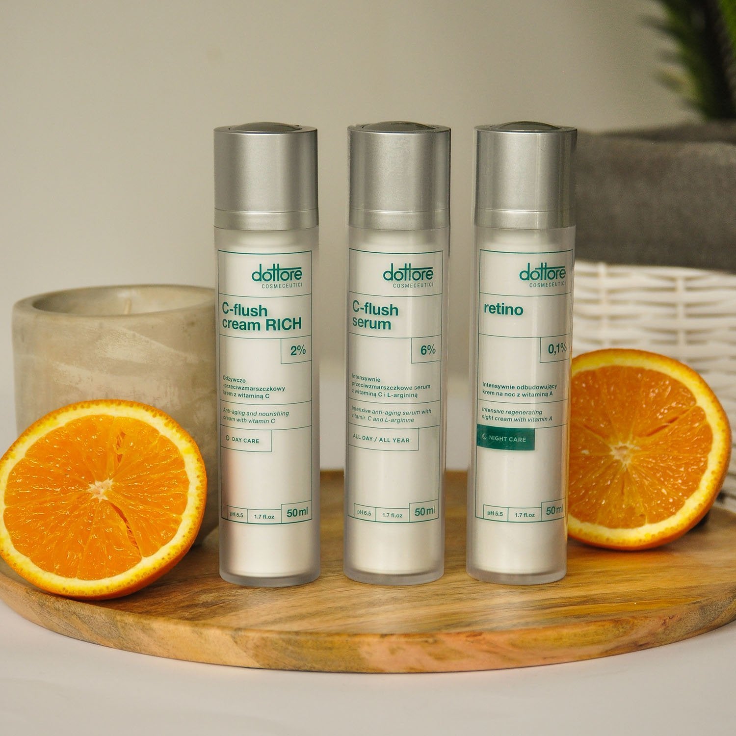 Dottore kuracja rozświetlająco-normalizująca – C-flush serum, C-flush RICH, retino
