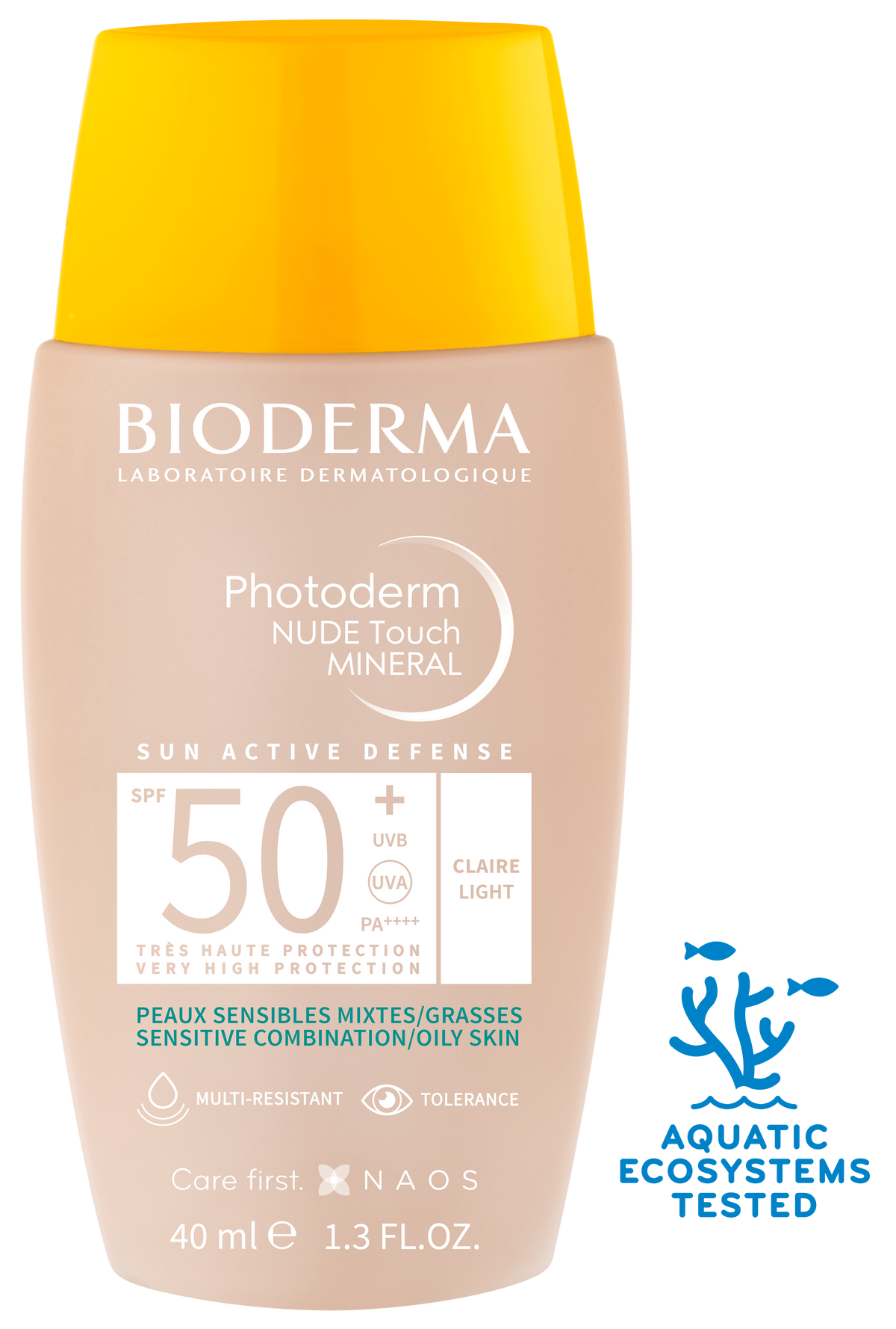 Bioderma Photoderm NUDE Touch MINERAL SPF 50+ jasny 40 ml — zdjęcie 3