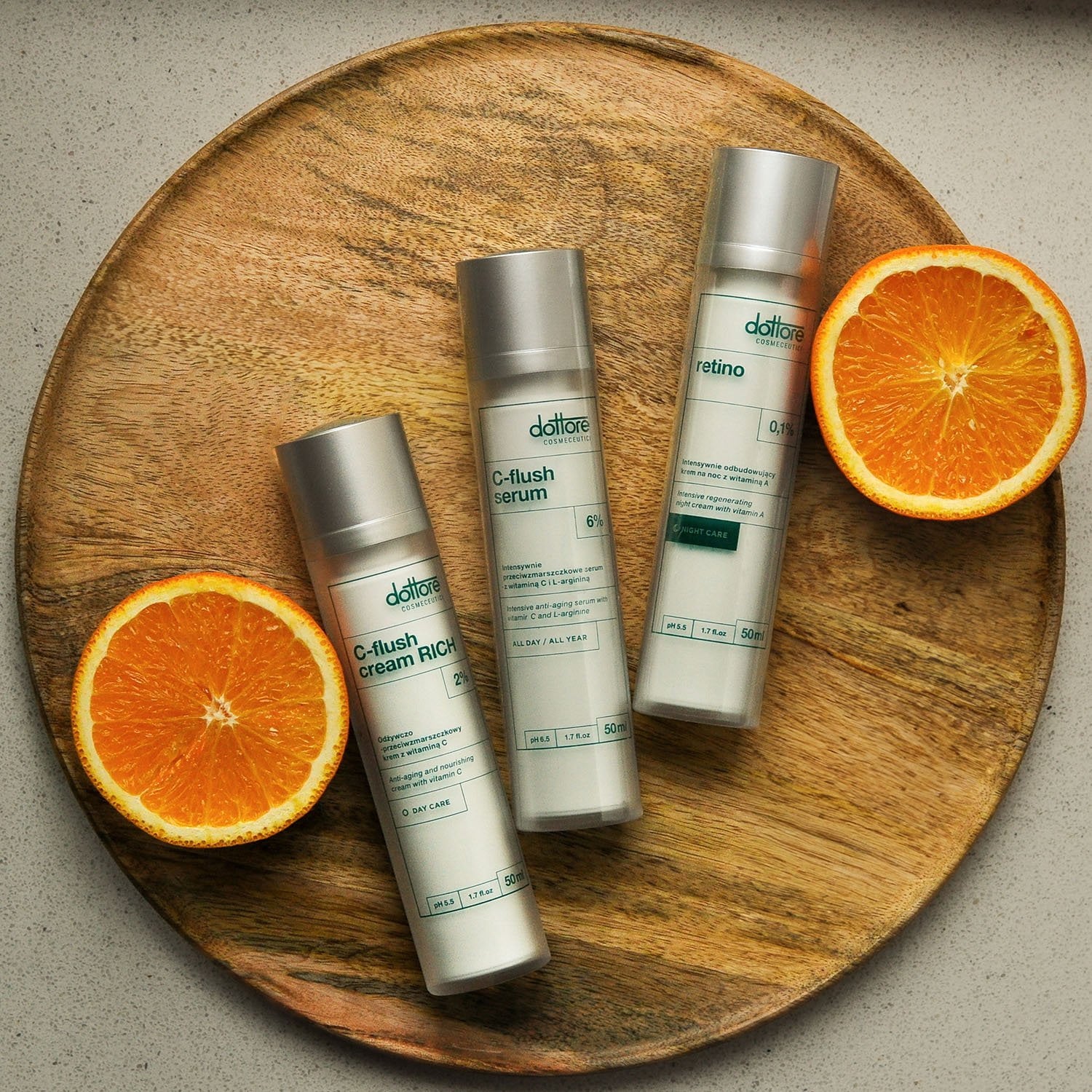 Dottore kuracja rozświetlająco-normalizująca – C-flush serum, C-flush RICH, retino