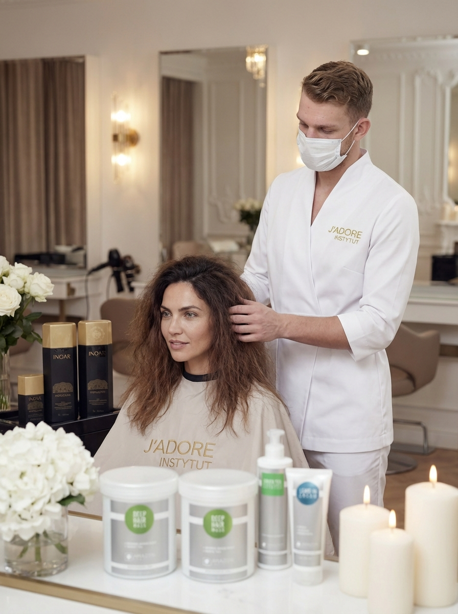 Botoks włosów – regeneracja keratynowa – efekty zabiegu w salonie J'adore