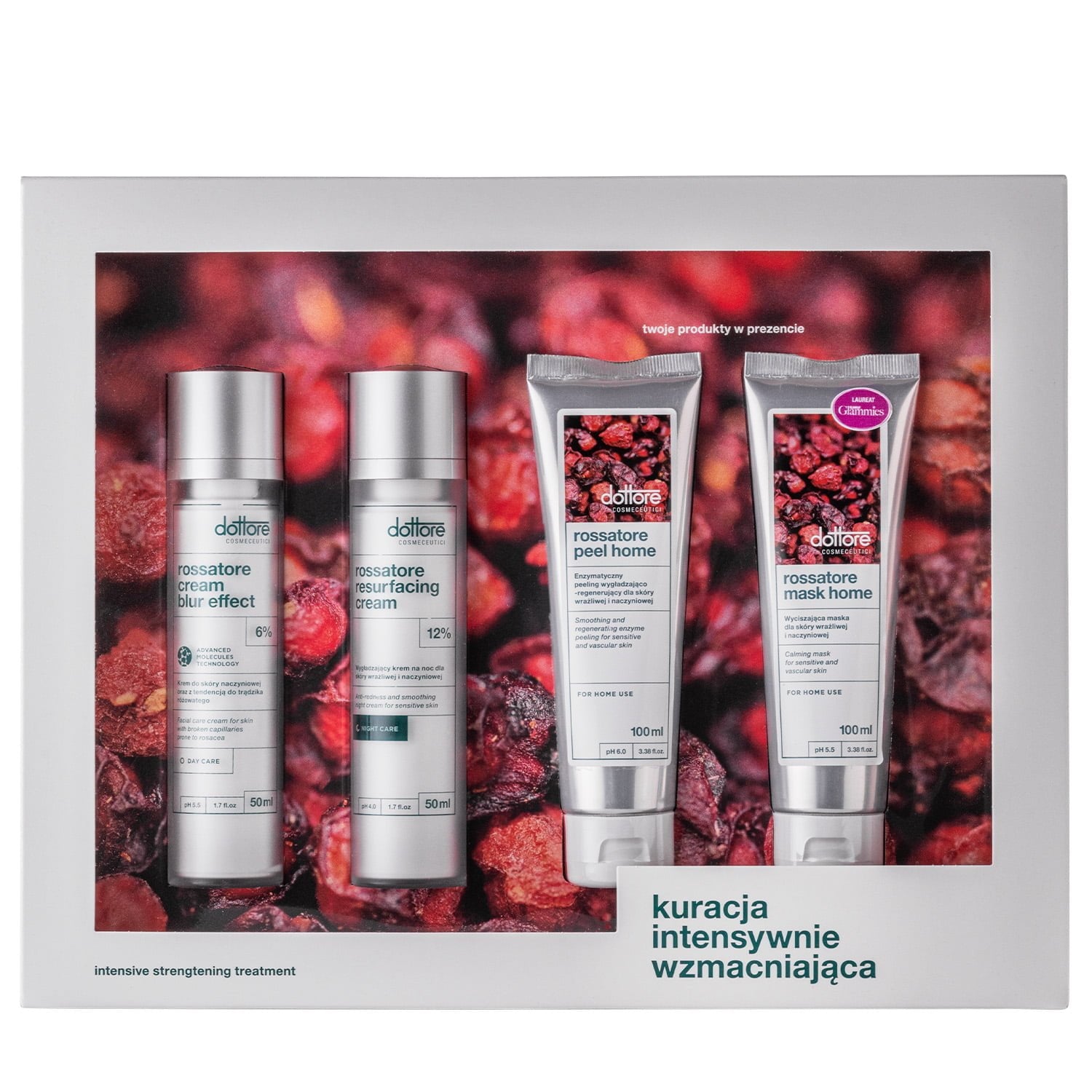 Dottore kuracja intensywnie wzmacniająca – rossatore cream, resurfacing, peel, mask