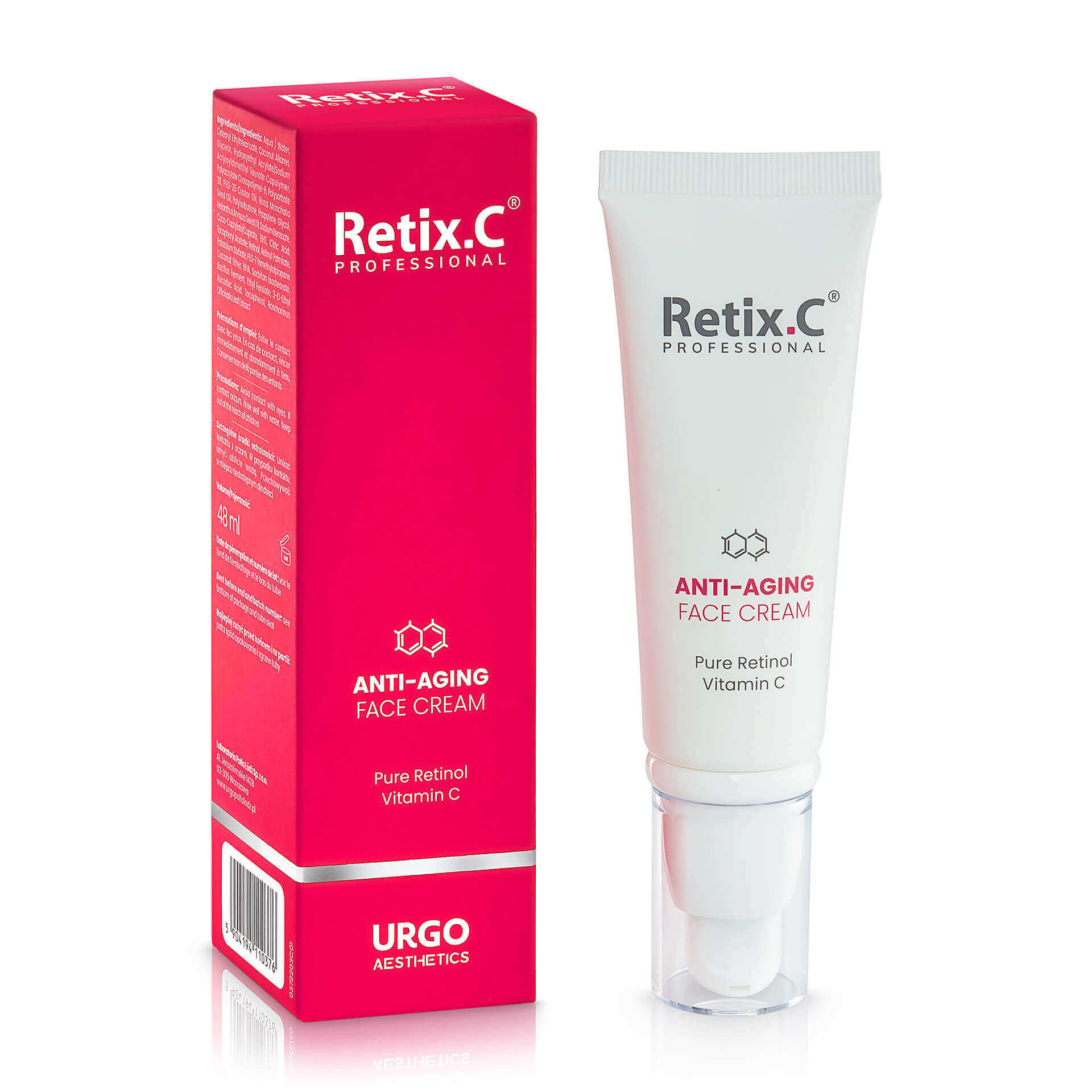 Retix.C Anti-Aging Face Cream 48 ml — przeciwzmarszczkowy krem do twarzy z czystym retinolem i witaminą C