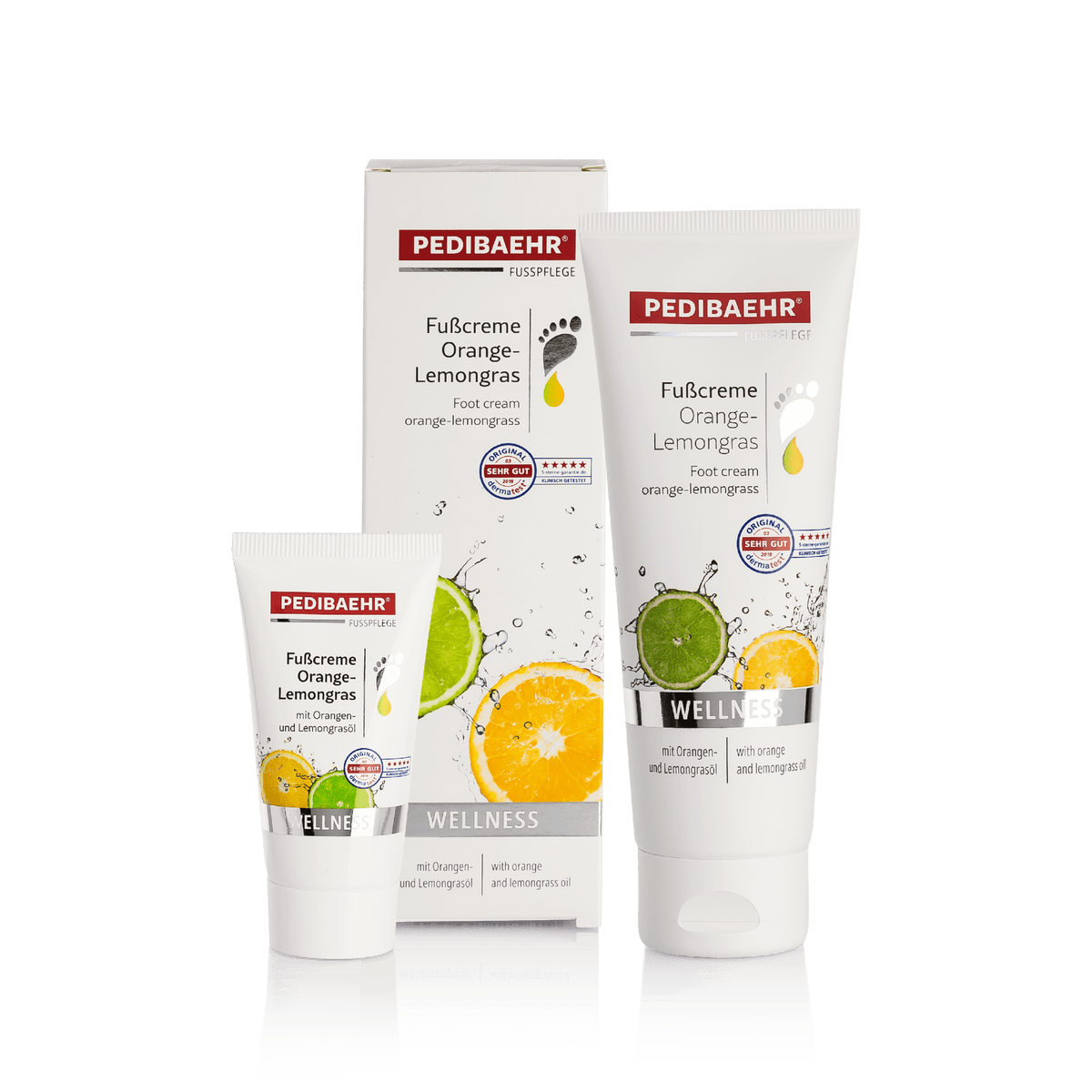 Pedibaehr Wellness odświeżający krem do skóry z pomarańczą i trawą cytrynową 125 ml