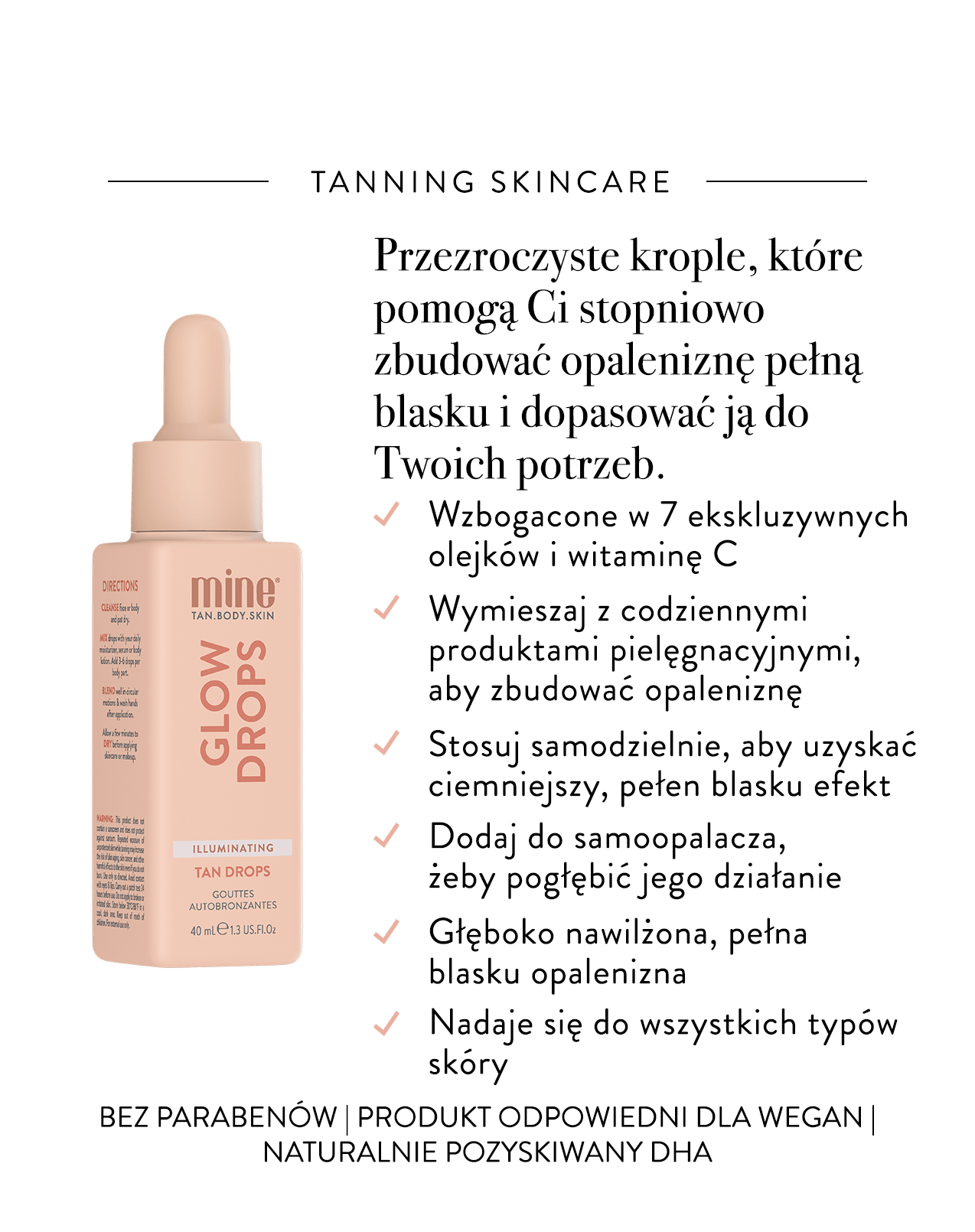 MineTan Glow Drops — Rozświetlające Krople Samoopalające 40 ml — ujęcie 2