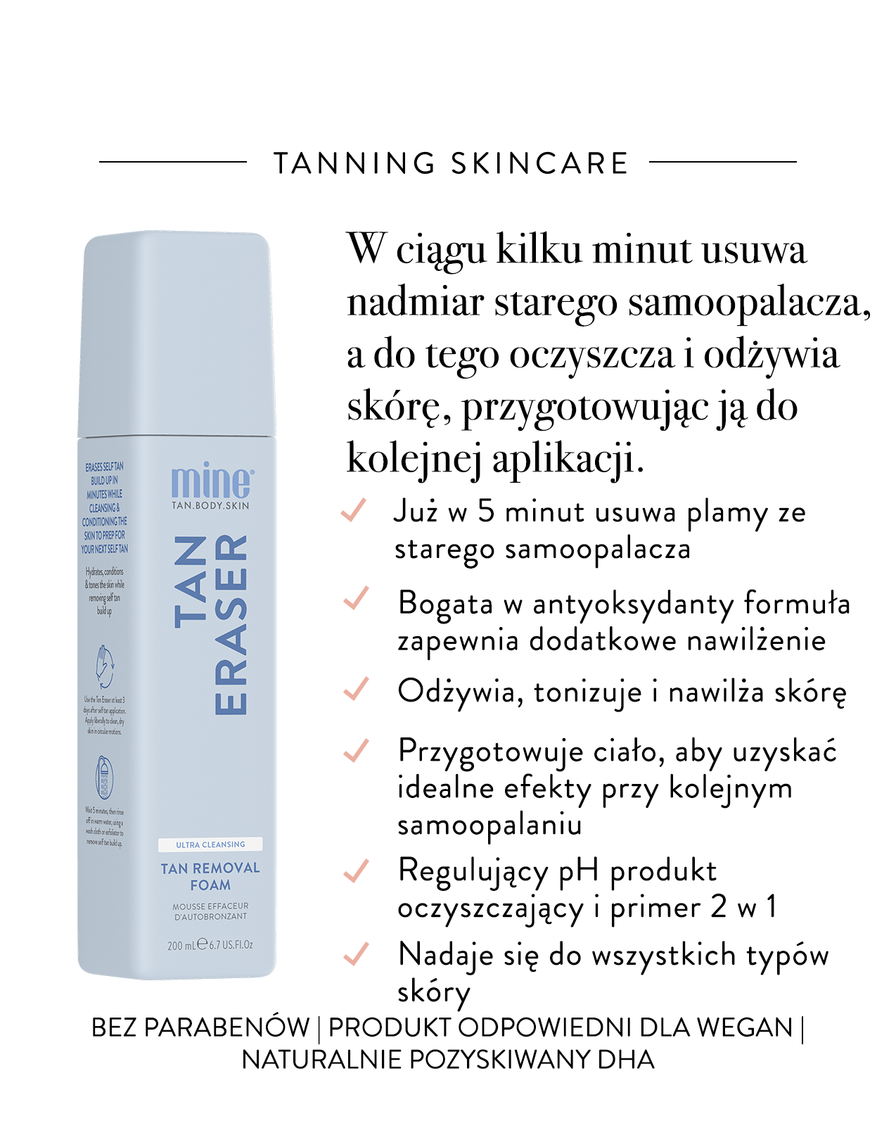 MineTan Tan Eraser — Pianka do Usuwania Samoopalacza 200 ml — ujęcie 2