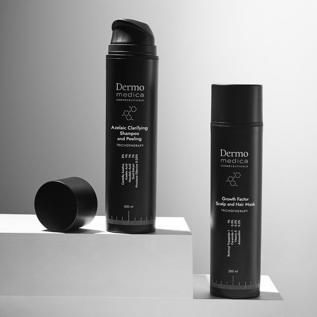 DermoMedica Zestaw Azelaic Clarifying Shampoo and Peeling i Growth Factor Scalp and Hair Mask