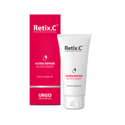 Retix.C Ultra Repair Moisturizer 50 ml — krem ultranawilżający i regenerujący po zabiegach, opakowanie produktu (tuba) z próbką kremu