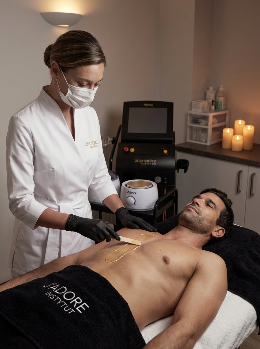 DEPILACJA WOSKIEM MĘŻCZYZN – zabieg w J'adore Instytut Kraków