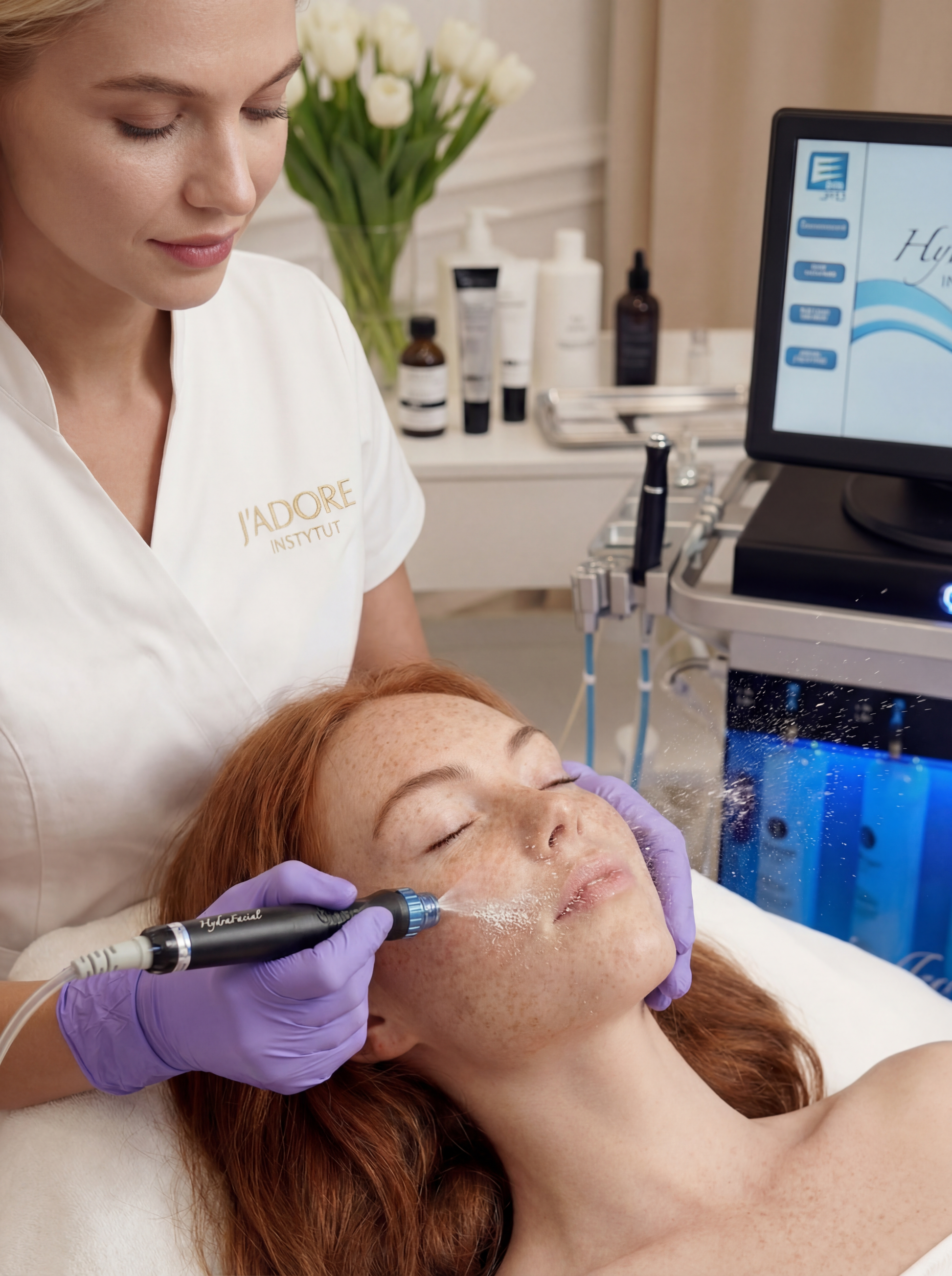 Infuzja tlenowa – nawilżenie skóry – wyniki terapii w J'adore Instytut