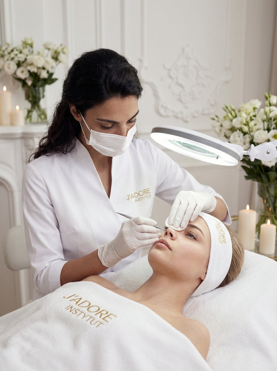 Oczyszczanie manualne twarzy – usuwanie zaskórników – profesjonalny zabieg w J'adore Warszawa