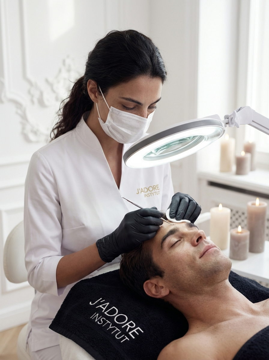 Oczyszczanie manualne twarzy – usuwanie zaskórników – wyniki terapii w J'adore Instytut