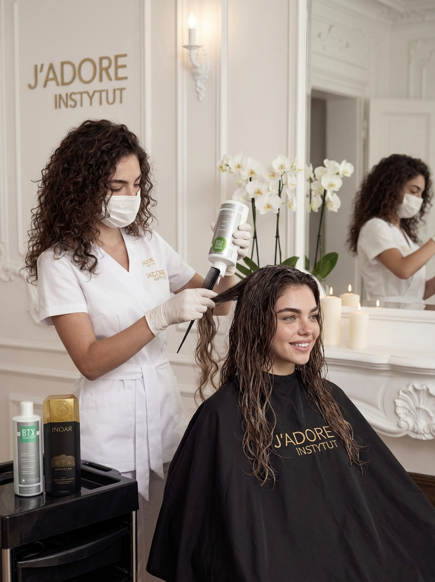 KERATYNOWE PROSTOWANIE WŁOSÓW – efekty zabiegu w salonie J'adore