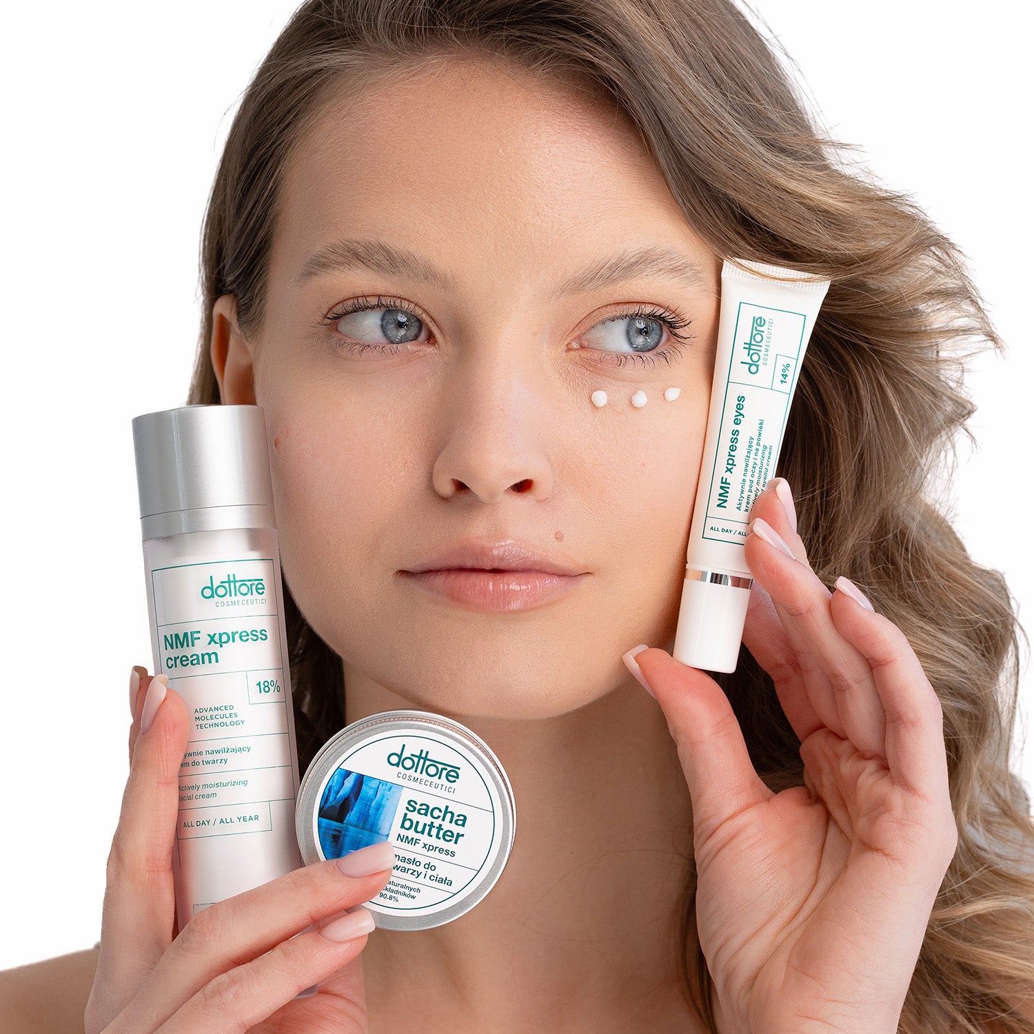 Dottore kuracja intensywnie nawilżająca – NMF xpress cream, NMF eyes, sacha butter