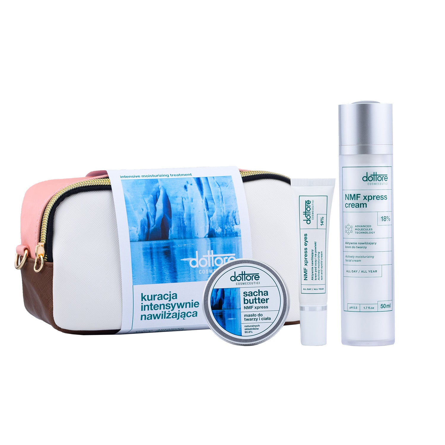 Dottore kuracja intensywnie nawilżająca – NMF xpress cream, NMF eyes, sacha butter