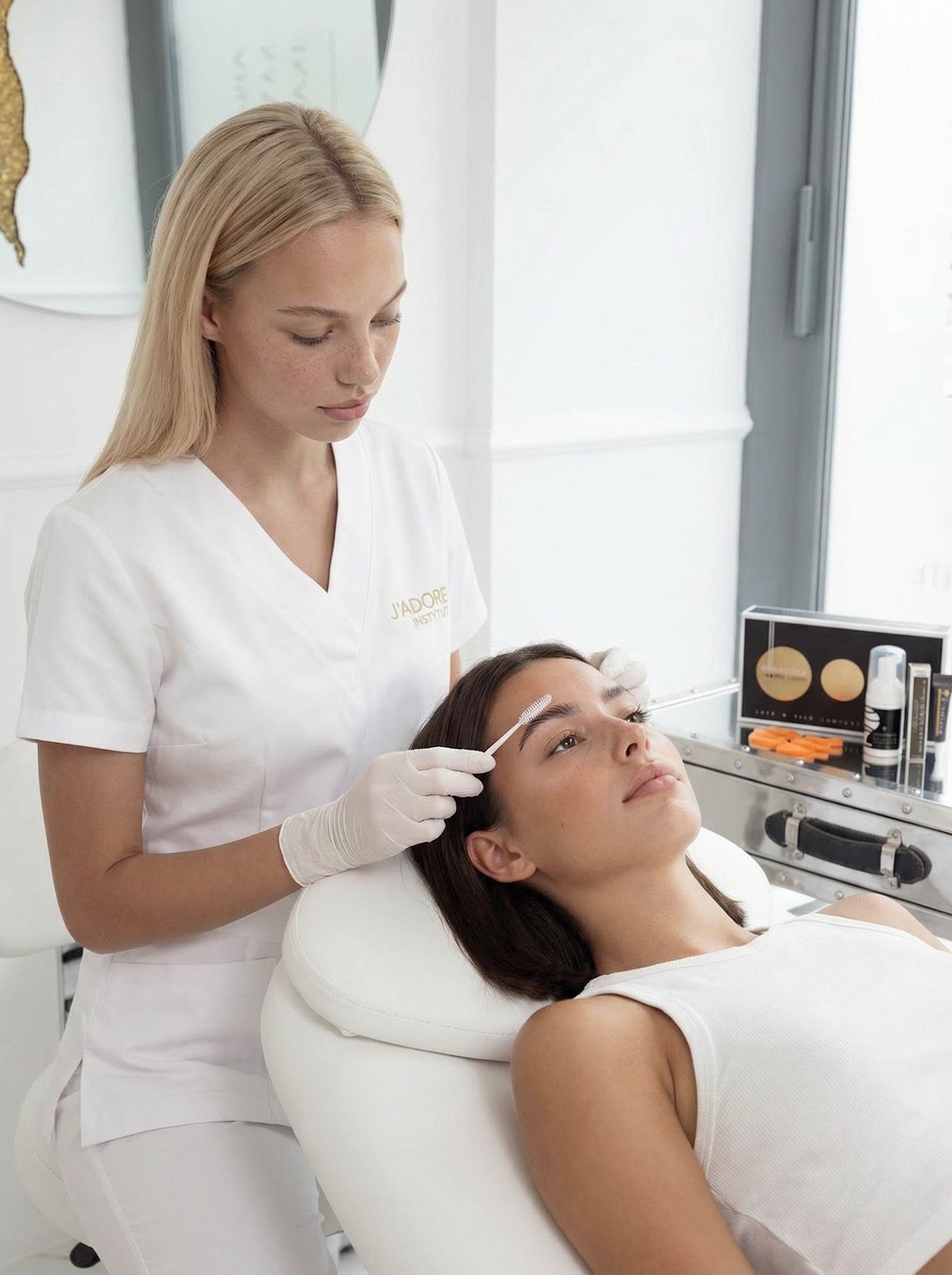 Laminacja brwi – modelowanie kształtu – zabieg w J'adore Instytut Kraków