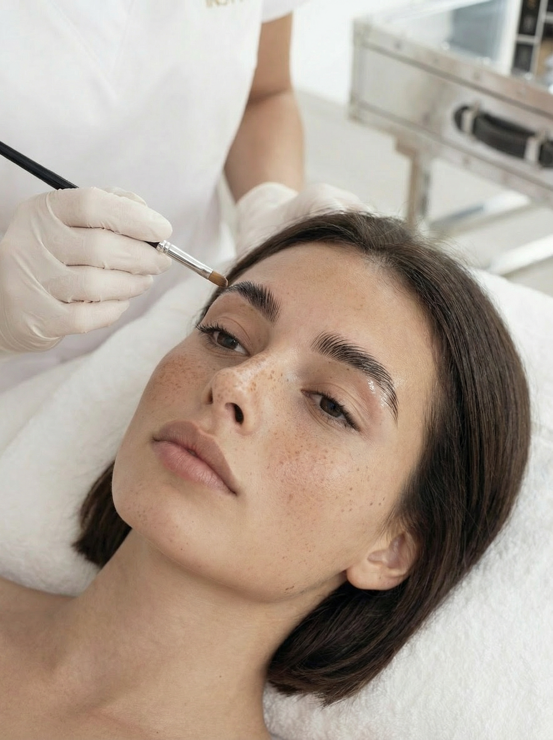 Laminacja brwi – modelowanie kształtu – procedura w gabinecie kosmetycznym J'adore Instytut