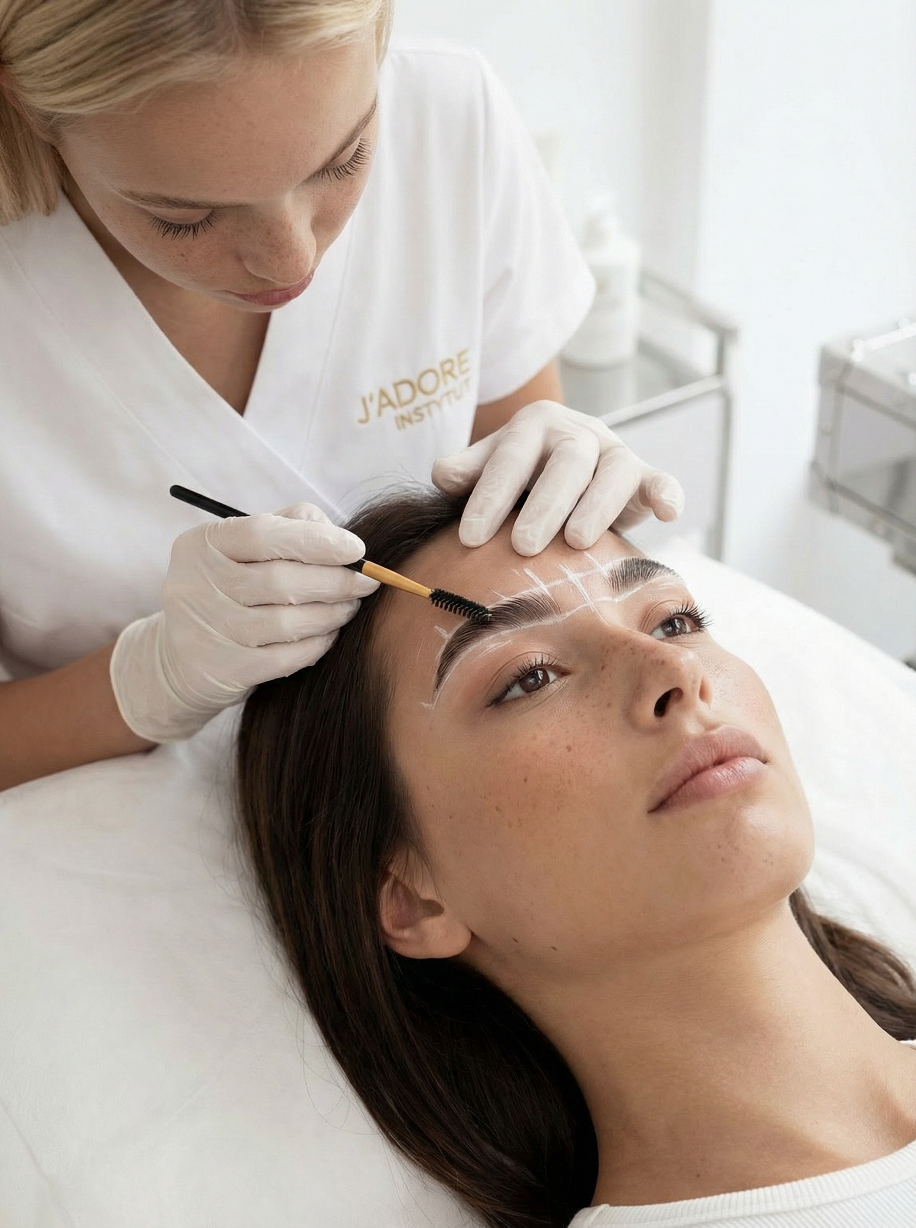 Laminacja brwi – modelowanie kształtu – efekty zabiegu w salonie J'adore