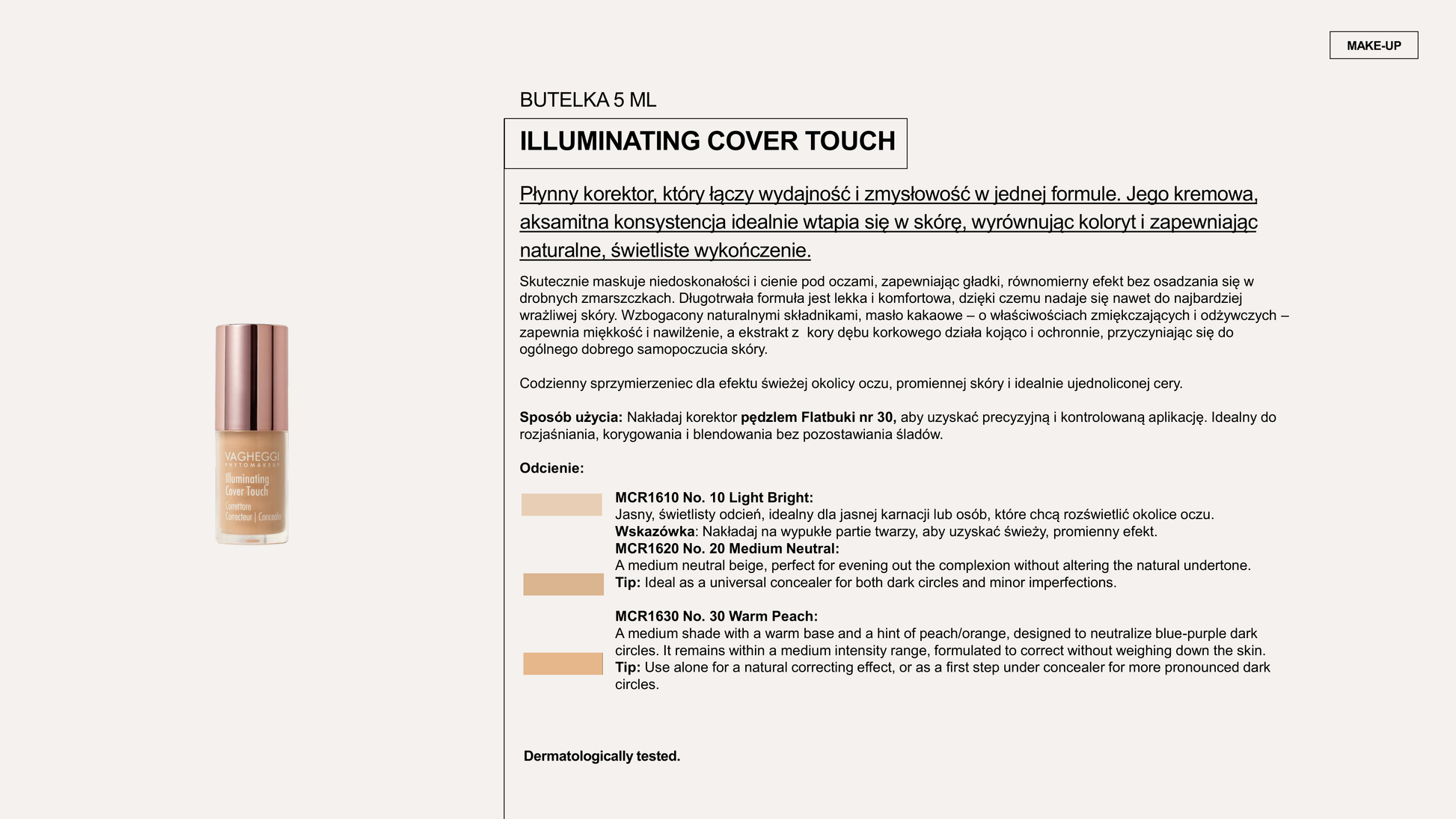 Vagheggi Makeup — ILLUMINATING Cover Touch 10 5 ml — Vagheggi | J'ADORE Instytut Sklep
