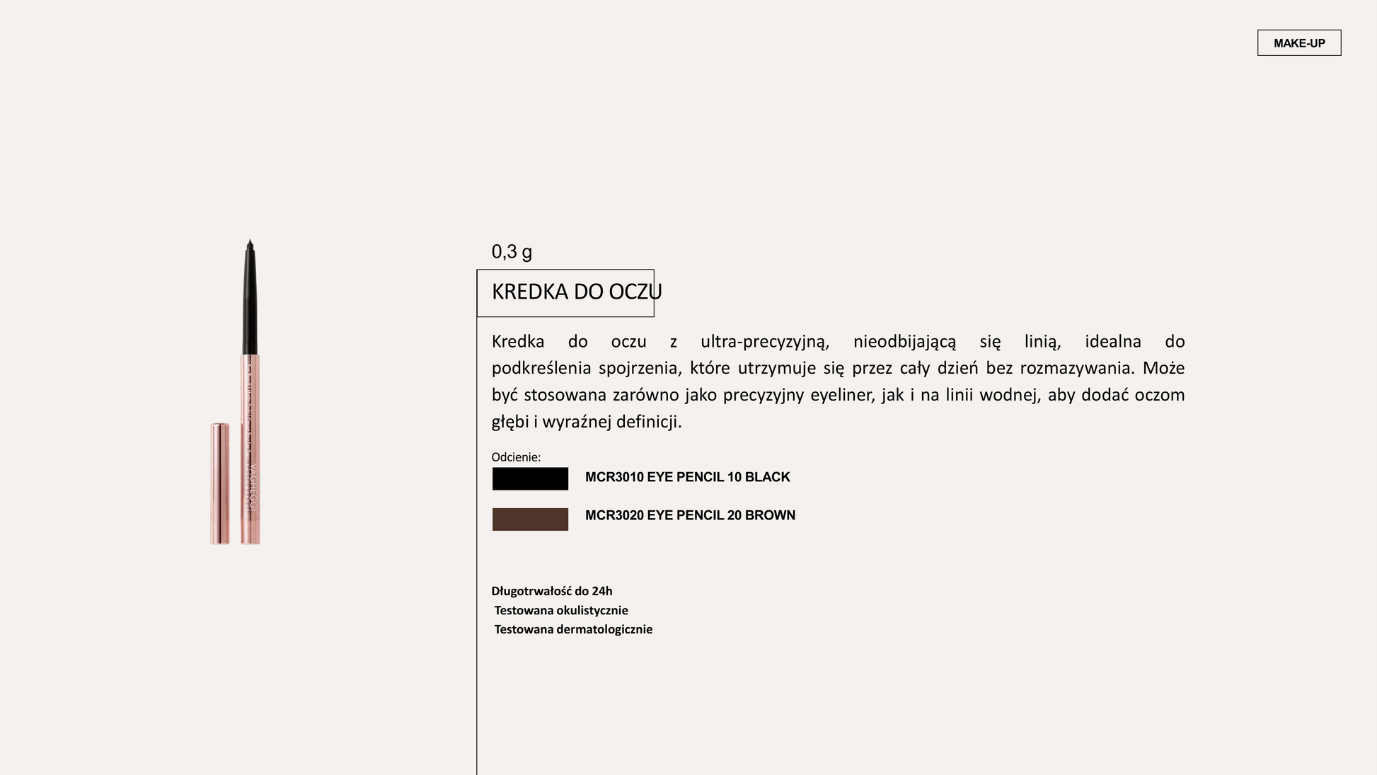 Vagheggi Makeup — Kredka do oczu 10 BLACK 0,3 gr — Vagheggi | J'ADORE Instytut Sklep