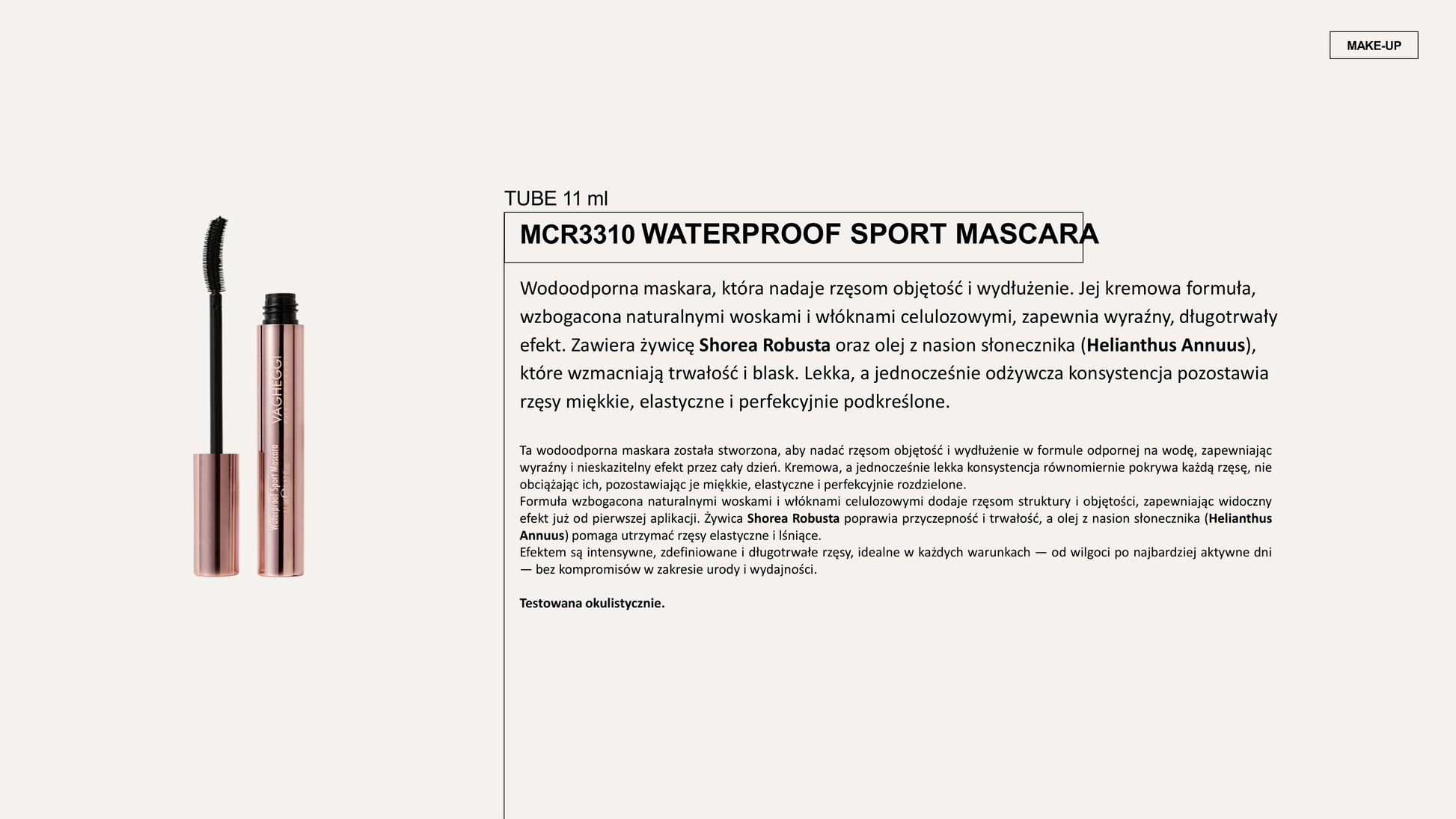 Vagheggi Makeup — SPORT WATERPROOF Tusz do rzęs 11 ml — Vagheggi | J'ADORE Instytut Sklep