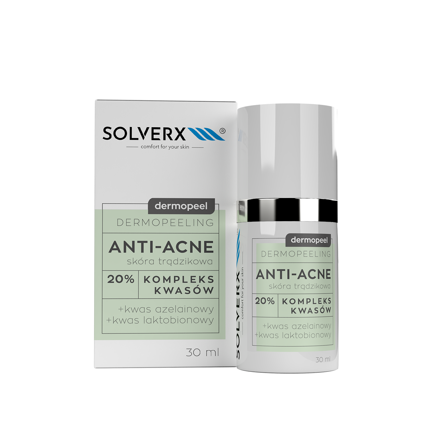 Solverx Dermopeel anti-acne peeling z kwasem azelainowym i kwas laktobionowym