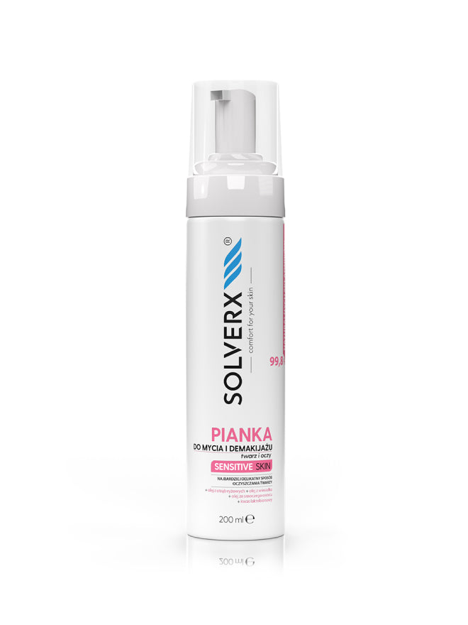 Solverx Sensitive Skin pianka do mycia twarzy i demakijażu